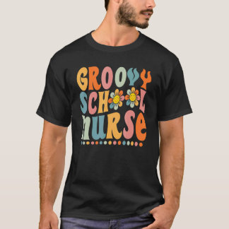 Groovy skolsköterska Färgrik tusenskönor tillbaka T Shirt