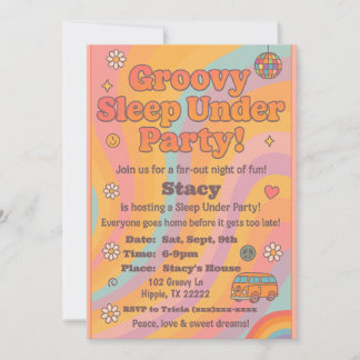 Groovy Sleep Under Birthday Party Invitation Inbjudningar