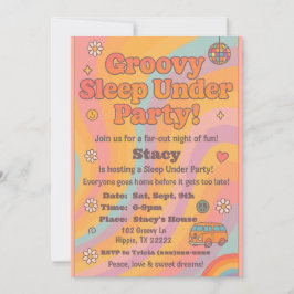 Groovy Sleep Under Födelsedagsinbjudan Inbjudningar
