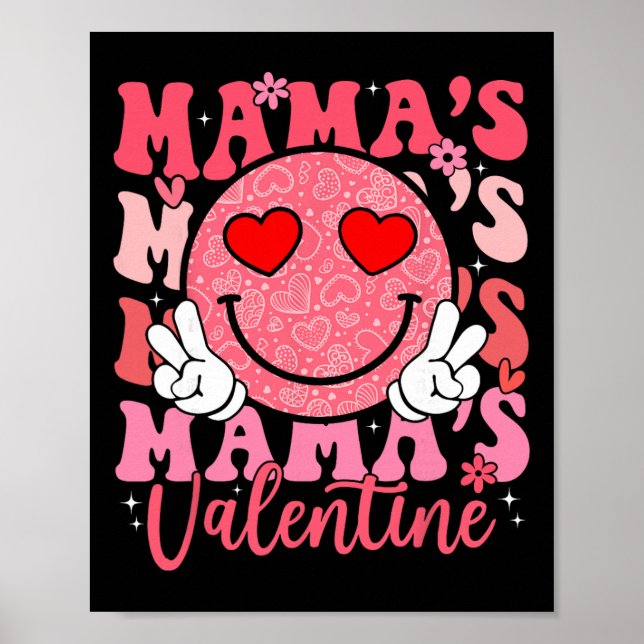 Groovy Smile Ansikte Mamas Valentine Dotter Niece  Poster (Framsidan)