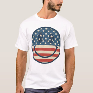 Groovy Smile Ansikte USA flagga Day T-Shirt   14 j