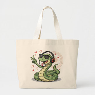 Groovy Snake Beats med Music Funny Bags Design Jumbo Tygkasse