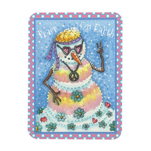 GROOVY SNÖGUBBE "FRED ON EARTH" CHRISTMAS MAGNET (Vertikal)