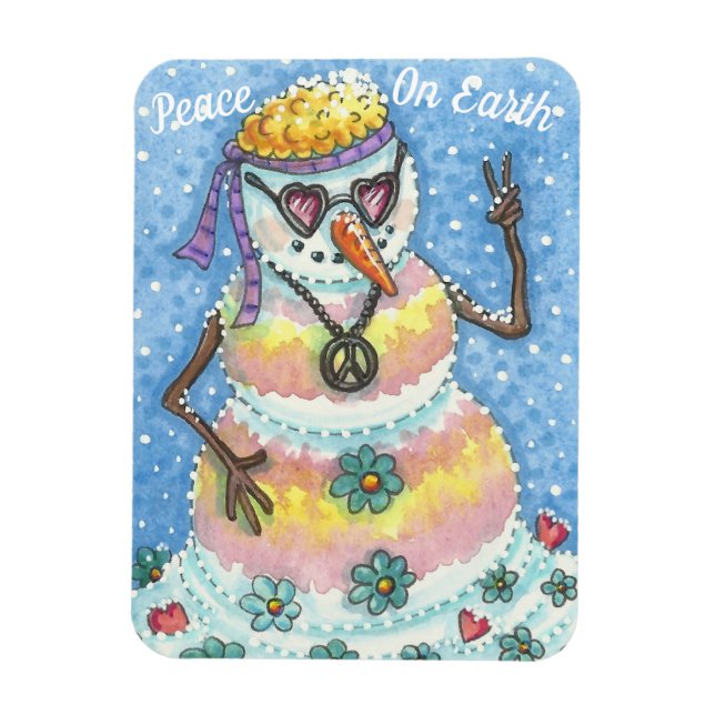 GROOVY SNÖGUBBE "FRED ON EARTH" CHRISTMAS MAGNET (Vertikal)