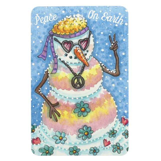 GROOVY SNÖGUBBE "FRED ON EARTH" CHRISTMAS MAGNET (Vertikal)