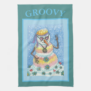 GROOVY SNÖGUBBE FREDSTECKEN, CHRISTMAS KITCHEN TOW KÖKSHANDDUK
