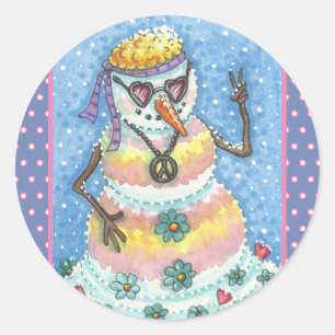 GROOVY SNÖGUBBE, FREDSTECKEN CHRISTMAS STICKERS Rn Runt Klistermärke