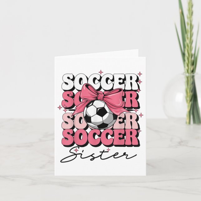 Groovy Soccer Sister Coquette Bow Soccer Kort (Framsida)