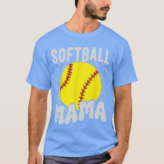 Groovy Softboll Mama Softboll Döttrar Match Mor T Shirt
