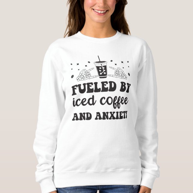 Groovy som drivs med iserad kaffe och ånggift t shirt (Framsida)