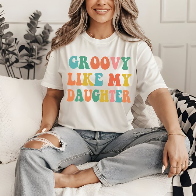 Groovy Som Min Dotter Tröja, Mor Och Dotter T Shirt (groovy like my daughter shirt, retro mom shirt, best mom ever shirt, vintage mom tee, mom shirt)