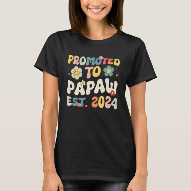 Groovy Soon to be Papaw 2024 for New Papaw First T T Shirt (Framsida)