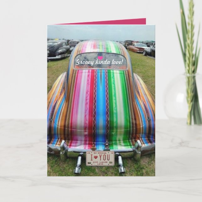 Groovy sort av kärlekhälsningkortet helgkort (Framsida)