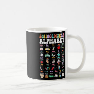 Groovy Söt Abc Skolsjuksköterska Alfabetet Tillbak Kaffemugg