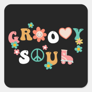 Groovy Soul Fyrkantigt Klistermärke
