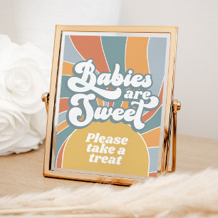 Groovy Spädbarn är Sweet, ta en Treat Shower Poster