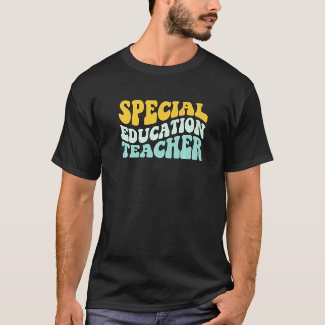 Groovy Speciell Education Teacher Retro Stil Back T Shirt (Framsida)
