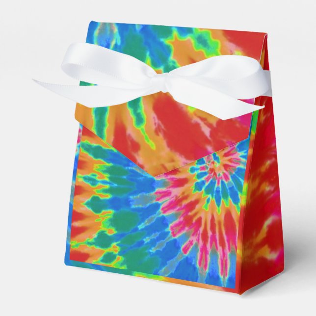Groovy Spiral Regnbåge Tie Dye Presentaskar (Framsidan Sidan)