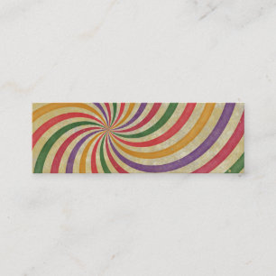 Groovy Spiral Sunbeam Ray Swirl Design Grungy Mini Visitkort