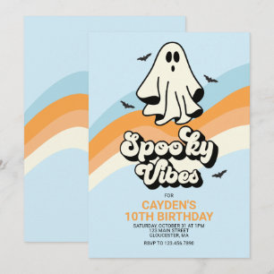 groovy spöke retro Halloween kusliga stämningar Bl Inbjudningar