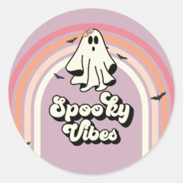 groovy Spöke retro Halloween Kusliga stämningar Fö Runt Klistermärke
