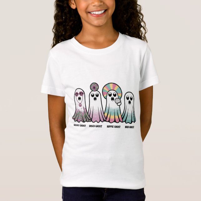 Groovy Spöken Halloween T-Shirt Retro Psychedelic (Framsida)