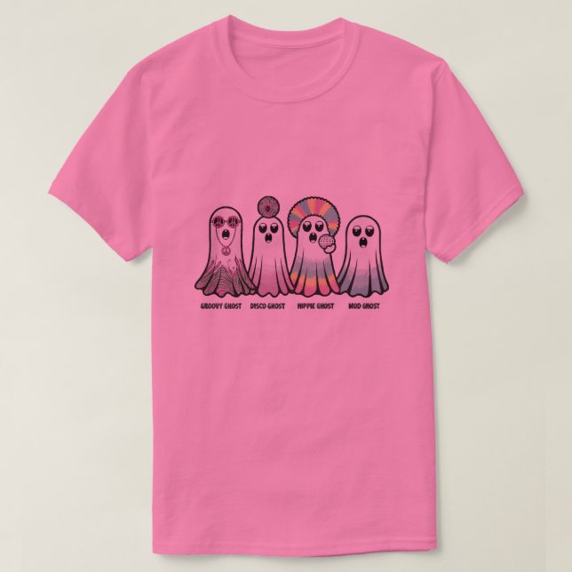 Groovy Spöken Halloween T-Shirt Retro Psychedelic (Design framsida)
