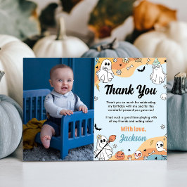 Groovy spökfödelsedags foto tack-kort tack kort