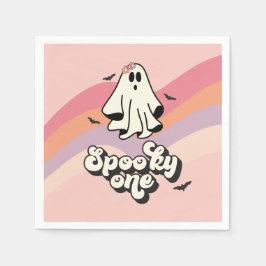 Groovy spökretro Halloween kuslig ettårsgeburtstag Pappersservett