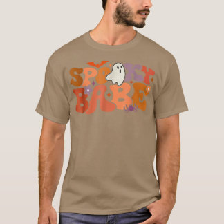 Groovy Spooky Babe Vibes Retro Blommigt Ghost Hipp T Shirt