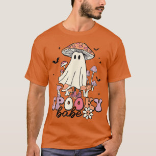 Groovy Spooky Babe Vibes Retro Blommigt Ghost Hipp T Shirt