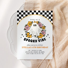Groovy Spooky Girl Halloween Birthday-inbjudan Inbjudningar