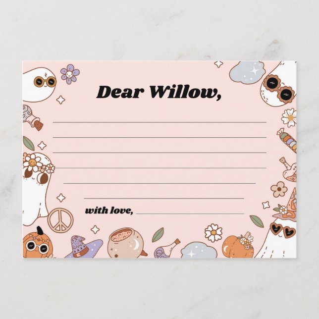 Groovy Spooky Halloween Birthday Time Capsule Card Rådkort (Framsida)