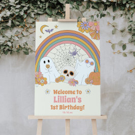 Groovy Spooky Halloween Ghost Party-tecken Poster