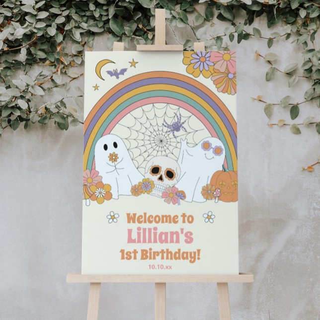 Groovy Spooky Halloween Ghost Party-tecken Poster (Skapare uppladdad)