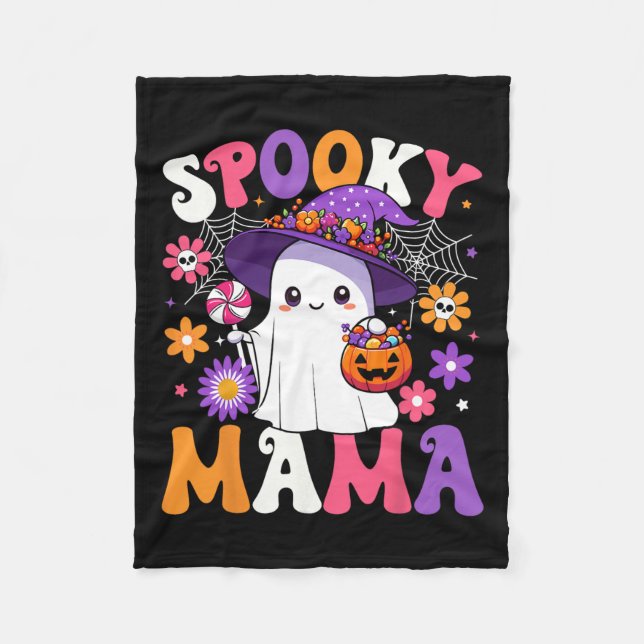 Groovy Spooky Mamma Halloween Ghost Pumpkin Hallow Fleecefilt (Framsidan)