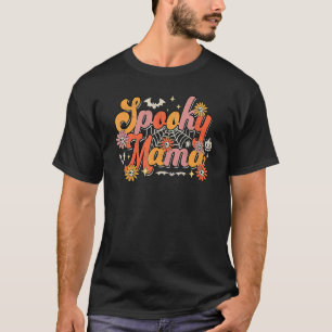 Groovy Spooky Mamma Retro Halloween Ghost Witchy S T Shirt