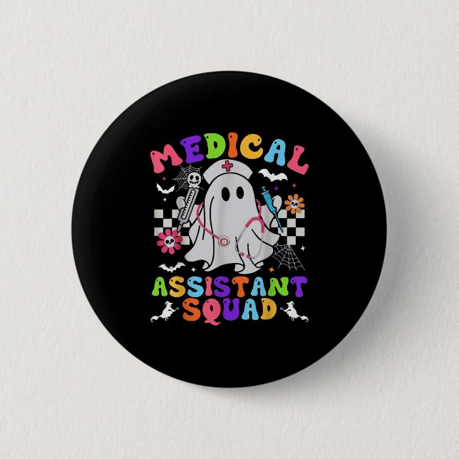 Groovy Spooky Medical Istant Squad Cute Halloween Knapp (Framsida)