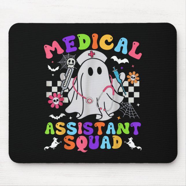 Groovy Spooky Medical Istant Squad Cute Halloween Musmatta (Framsidan)