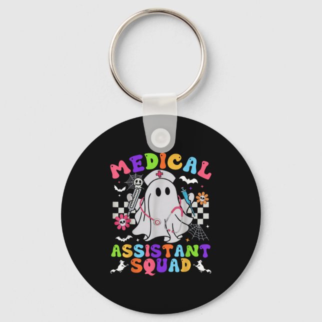 Groovy Spooky Medical Istant Squad Cute Halloween Nyckelring (Framsida)