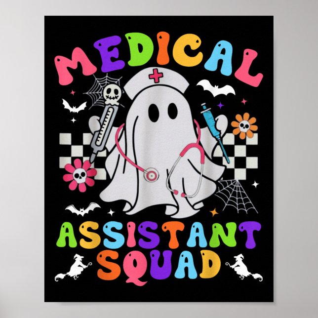 Groovy Spooky Medical Istant Squad Cute Halloween Poster (Framsidan)