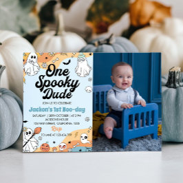 Groovy Spooky One Ghost 1st Birthday bjudande Inbjudningar