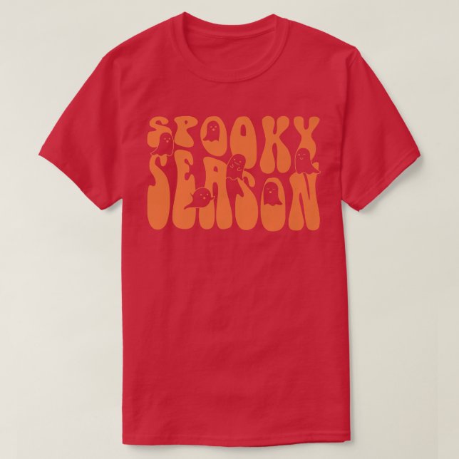 Groovy Spooky Season Boo Ghost Spooky Vibes Hallow T Shirt (Design framsida)