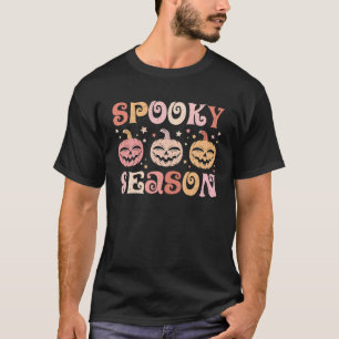 Groovy Spooky Season Cute Jack o lantern Pumpkin H T Shirt