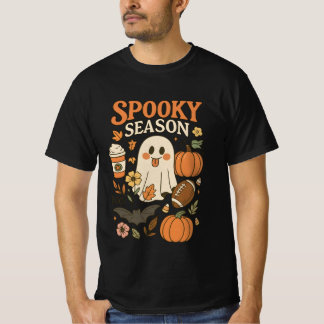 Groovy Spooky Season Happy Ghost Pumpkin Spice Lat T Shirt