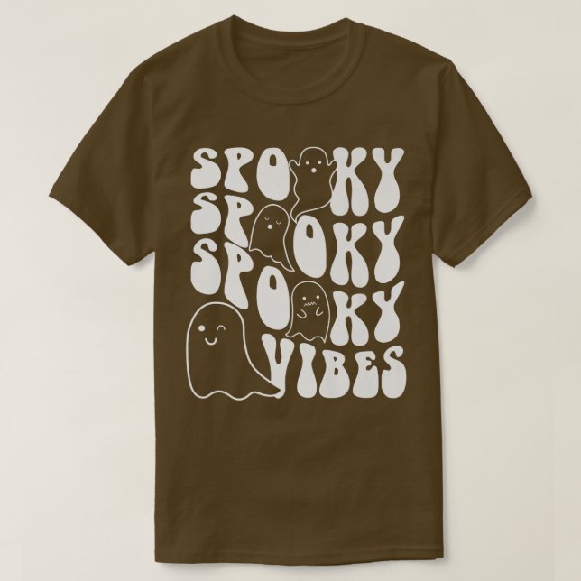 Groovy Spooky Vibes Boo Ghost Spooky Season Funny  T Shirt (Design framsida)