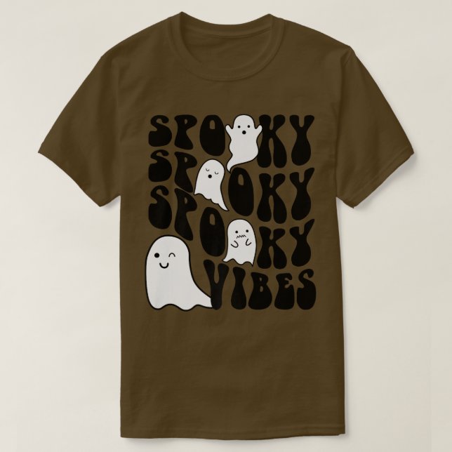 Groovy Spooky Vibes Boo Ghost Spooky Season Funny  T Shirt (Design framsida)