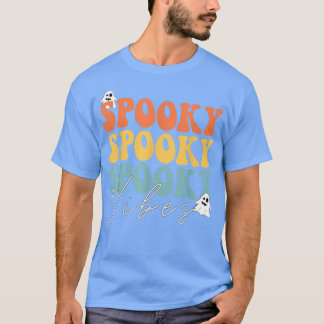Groovy Spooky Vibes Retro Blommigt Ghost Hippie Ha T Shirt