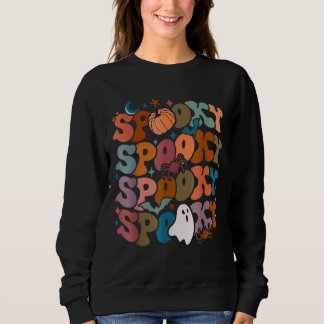 Groovy Spooky Vibes Vintage Blommigt Ghost Hippie T Shirt