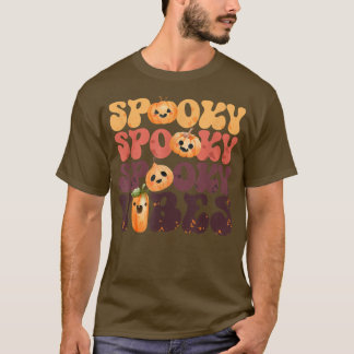 Groovy Spooky Vibes Vintage Pumpkin Ghost Hippie H T Shirt